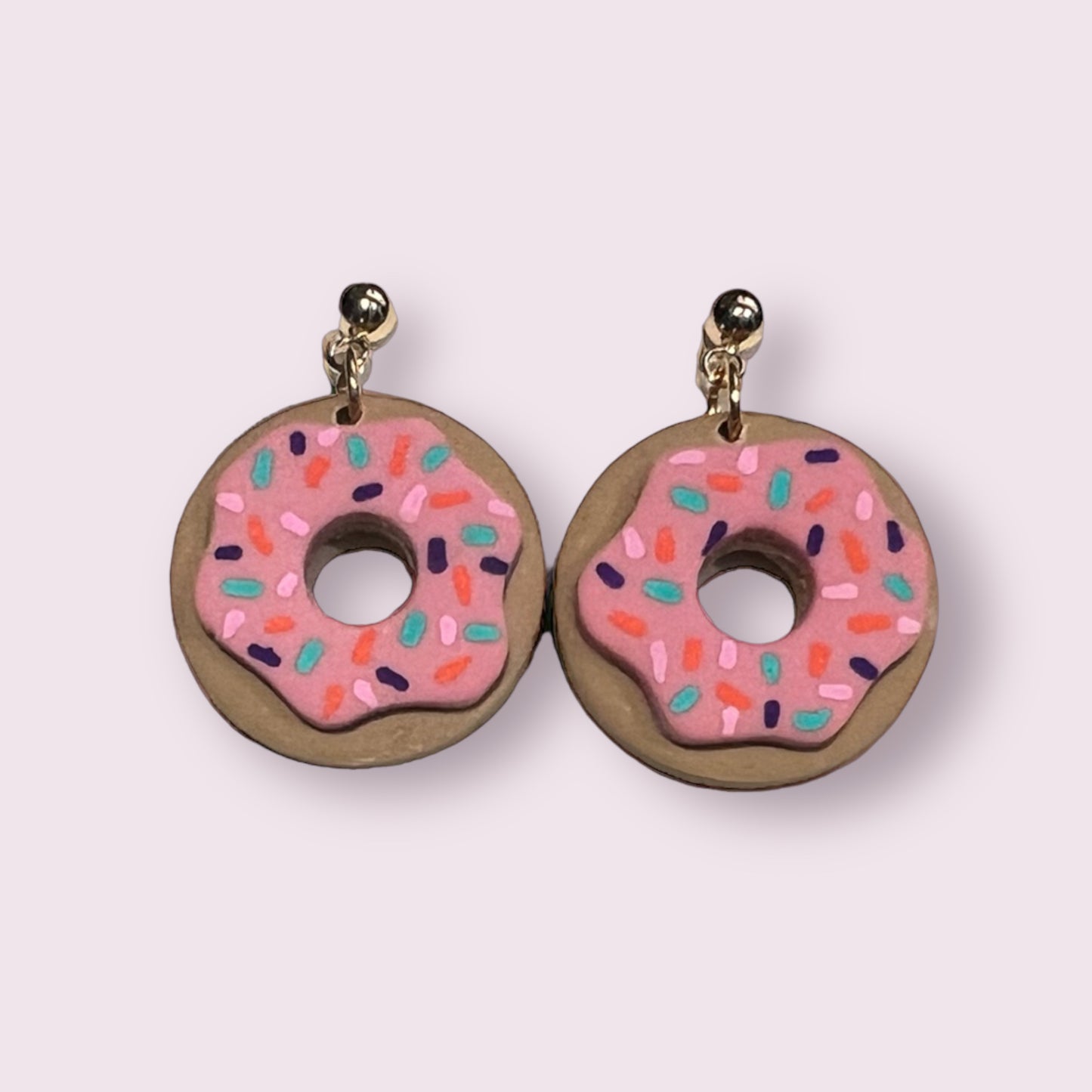 Donuts Polymer Clay Earrings with Ball Post