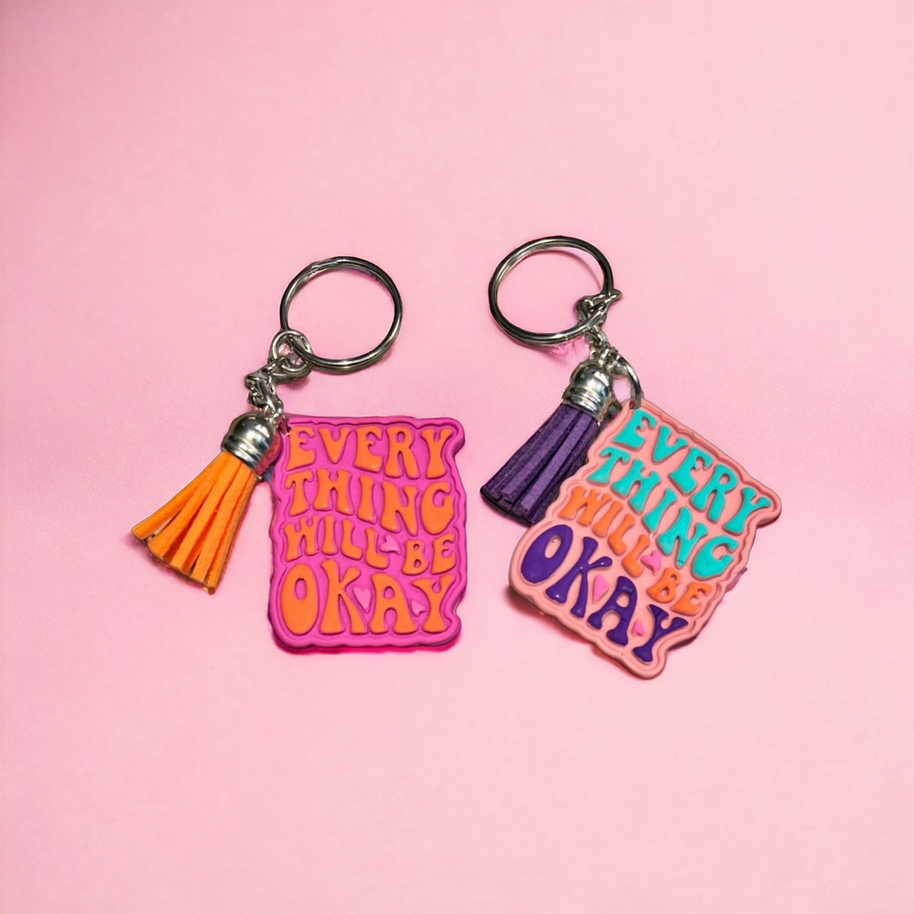 Everything Will Be OK Polymer Clay Keychain