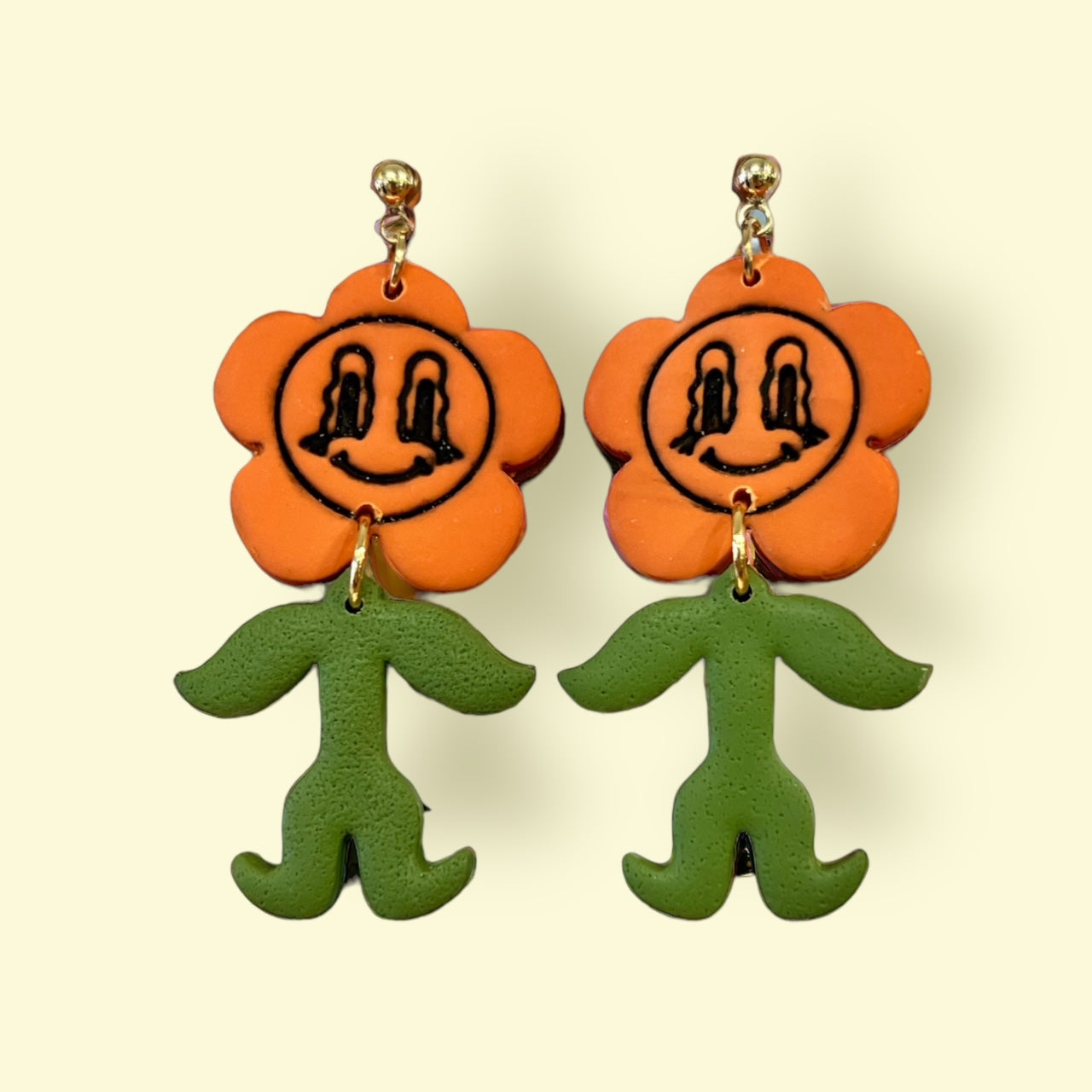 Flower Man Polymer Clay Earrings
