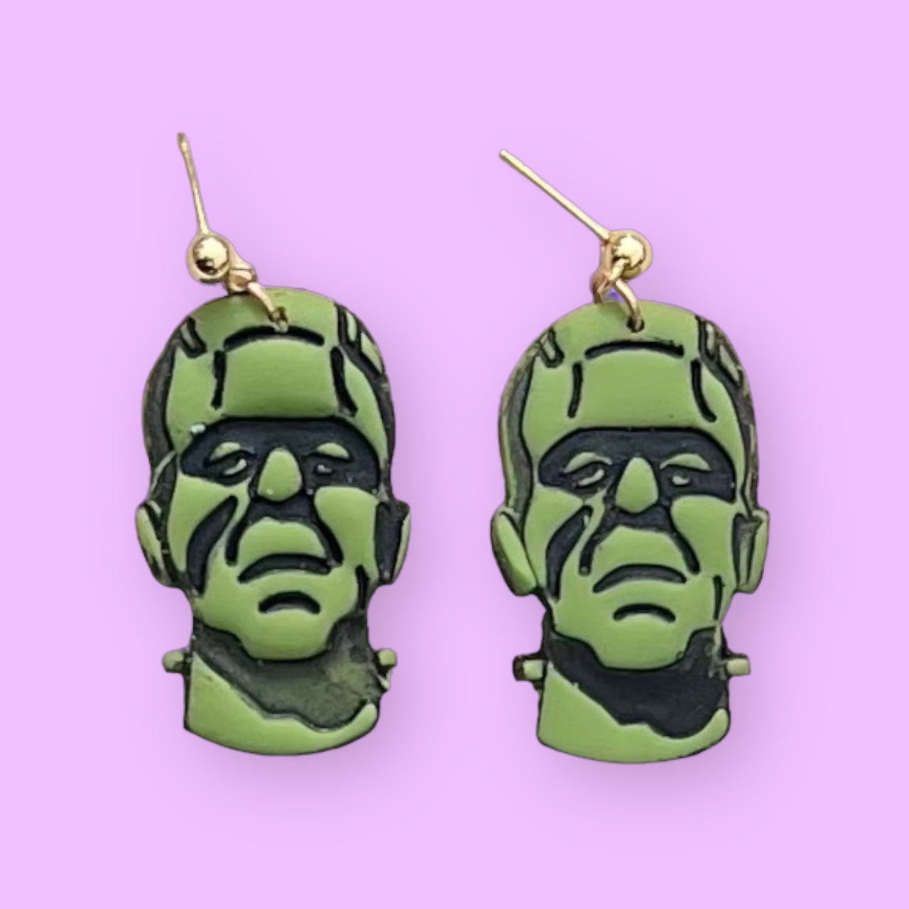 Frankenstein's Monster Earrings with Ball Post
