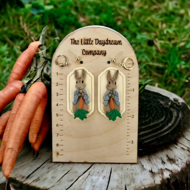 Peter Rabbit Inspired Polymer Clay Earrings