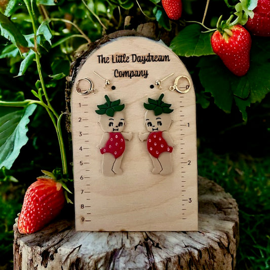 Strawberry Kewpie Polymer Clay Earrings